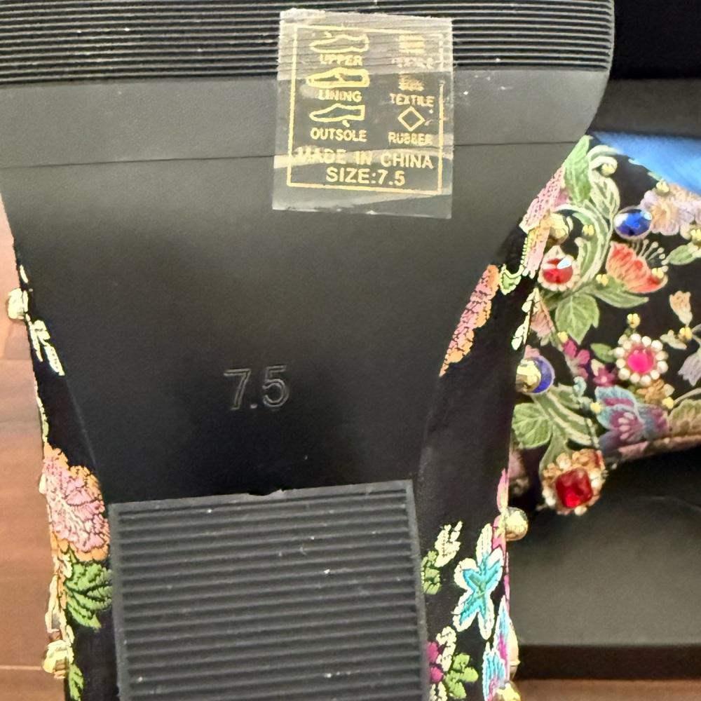 Floral Embellished Heeled Boots - Picture 5 of 5
